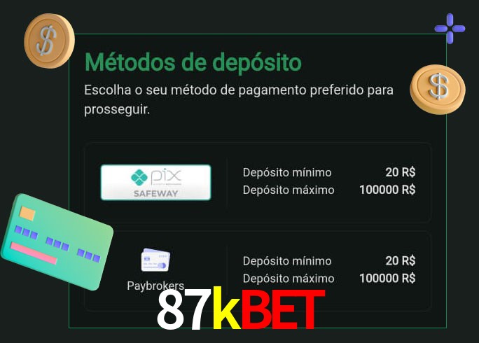 O cassino 87kbet oferece uma grande variedade de métodos de pagamento